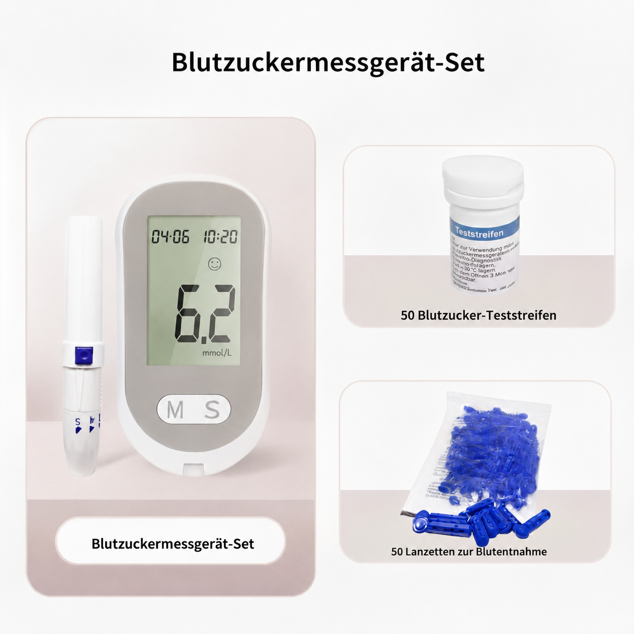Glucore™ Blutzuckermessgerät | Messen Sie Ihren Blutzucker schmerzfrei in nur 5 Sekunden