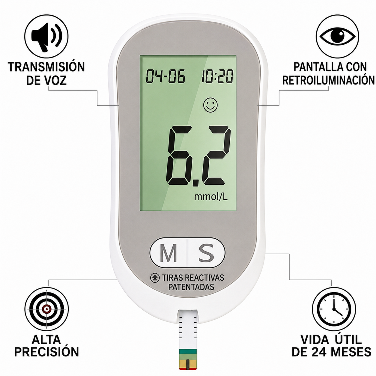 Monitor de salud inteligente GluCore™| SPANISH